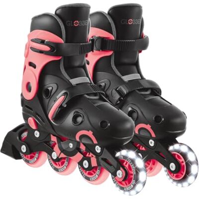 Globber Patines GO•Skates Patines escalables y Ajustables Talla M/L de 34 a 37, Negro y Rosa Globber Patines GO•Skates Patines escalables y Ajustables Talla M/L de 34 a 37, Negro y Rosa