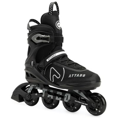 ATTABO Bricker Fitness Patines de Ruedas para Hombre, cómodos y estables para el Tiempo Libre y de Entrenamiento con riel de Aluminio, Ruedas de Poliuretano de 80 mm, rodamientos ABEC-7, Freno TPR ATTABO Bricker Fitness Patines de Ruedas para Hombre, cómodos y estables para el Tiempo Libre y de Entrenamiento con riel de Aluminio, Ruedas de Poliuretano de 80 mm, rodamientos ABEC-7, Freno TPR