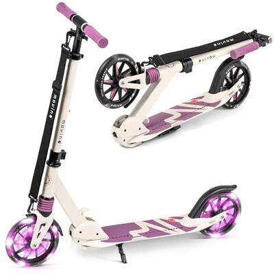 Movino Patinete para Niños Adultos y Adolescentes hasta 100 kg Scooter Plegable Urbano Ruedas LED Grandes 180 mm Manillar Ajustable City Light Movino Patinete para Niños Adultos y Adolescentes hasta 100 kg Scooter Plegable Urbano Ruedas LED Grandes 180 mm Manillar Ajustable City Light