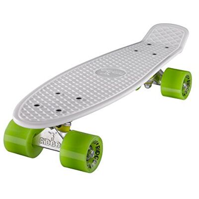 Ridge Retro 22 Skateboard, Color Blanco y Verde, 55 cm (22'') Ridge Retro 22 Skateboard, Color Blanco y Verde, 55 cm (22'')
