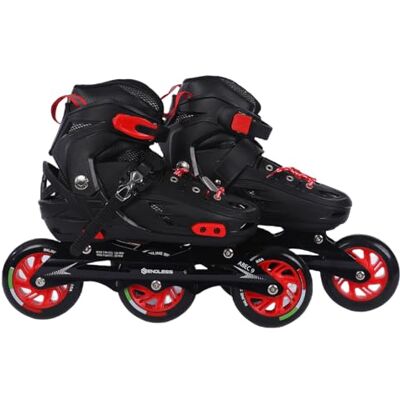 Endless EL1033 Inline Adjustable Skates Large 39 EUR (UK 5.5) 43 EUR (UK 9) for 12 Years and Above Red Aluminium Chassis and 100 mm PU Three Wheels with ABEC 9 Bearings Indoor and Outdoor Endless EL1033 Inline Adjustable Skates Large 39 EUR (UK 5.5) 43 EUR (UK 9) for 12 Years and Above Red Aluminium Chassis and 100 mm PU Three Wheels with ABEC 9 Bearings Indoor and Outdoor