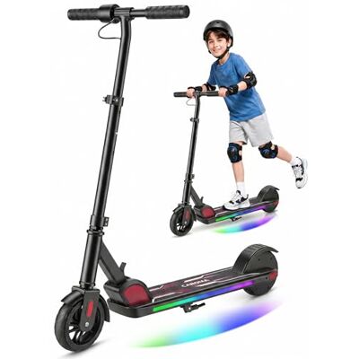 Caroma Patinete eléctrico para niños de 6 a 12 años, Motor de 150 W hasta 16 km/h, Alcance de 12 km, Patinete eléctrico Plegable con Luces Coloridas y Pantalla LED, Velocidad y Altura Ajustables Caroma Patinete eléctrico para niños de 6 a 12 años, Motor de 150 W hasta 16 km/h, Alcance de 12 km, Patinete eléctrico Plegable con Luces Coloridas y Pantalla LED, Velocidad y Altura Ajustables