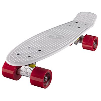 Ridge Skateboards Original Mini Cruiser 22", Hecho en el Reino Unido, 55cm, Blanco/Rojo Ridge Skateboards Original Mini Cruiser 22", Hecho en el Reino Unido, 55cm, Blanco/Rojo