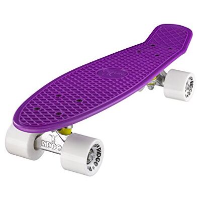 Ridge Retro 22 Skateboard, Color Morado y Blanco, 55 cm (22'') Ridge Retro 22 Skateboard, Color Morado y Blanco, 55 cm (22'')