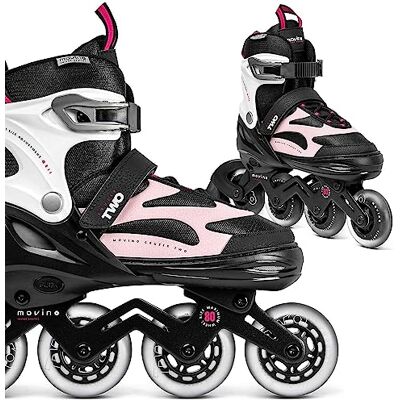 Movino Patines en Línea Cruzer B2 con Rodamientos ABEC-9, Ruedas Grandes y Sistema de Cierre de Tres Etapas: Hebilla, Cordones y Correa Movino Patines en Línea Cruzer B2 con Rodamientos ABEC-9, Ruedas Grandes y Sistema de Cierre de Tres Etapas: Hebilla, Cordones y Correa