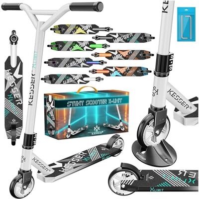 KESSER ® Scooter Funscooter Stuntscooter X-Limit, Conducción de 360° Con Cojinetes de Bolas ABEC 9, Ruedas de PU de 100 mm, Patinete Robusto de Ciudad y Trucos Para Niños y Adultos KESSER ® Scooter Funscooter Stuntscooter X-Limit, Conducción de 360° Con Cojinetes de Bolas ABEC 9, Ruedas de PU de 100 mm, Patinete Robusto de Ciudad y Trucos Para Niños y Adultos