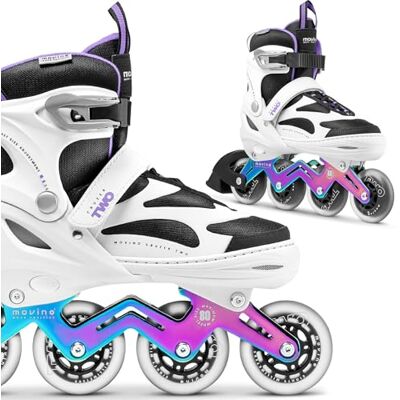 Movino Patines en Línea Cruzer B2 con Rodamientos ABEC-9, Ruedas Grandes y Sistema de Cierre de Tres Etapas: Hebilla, Cordones y Correa Movino Patines en Línea Cruzer B2 con Rodamientos ABEC-9, Ruedas Grandes y Sistema de Cierre de Tres Etapas: Hebilla, Cordones y Correa