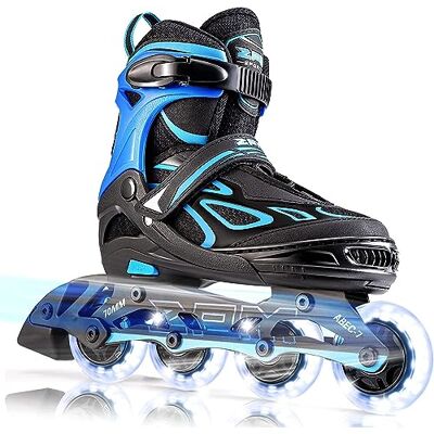 2PM SPORTS Vinal Patines en línea Ajustables para niños, Mujeres y Hombres Patines en línea para niñas, niños y principiantes de 5 a 20 años; tallas 30–33, 34–37, 38–41, 42–45 2PM SPORTS Vinal Patines en línea Ajustables para niños, Mujeres y Hombres Patines en línea para niñas, niños y principiantes de 5 a 20 años; tallas 30–33, 34–37, 38–41, 42–45