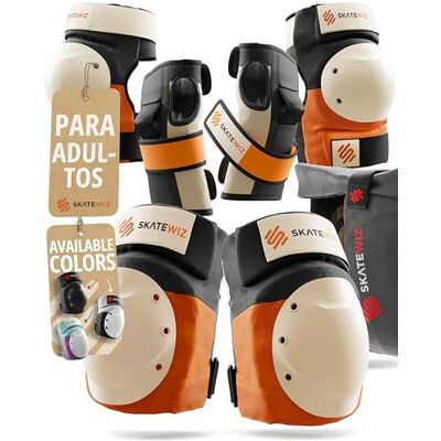 SKATEWIZ Rodilleras Patines Adulto protecciones patines adulto Protectores Patines en Línea, Skate, Scooter Rodilleras y Coderas Material de patinaje SHIELD Talla L Naranja SKATEWIZ Rodilleras Patines Adulto protecciones patines adulto Protectores Patines en Línea, Skate, Scooter Rodilleras y Coderas Material de patinaje SHIELD Talla L Naranja
