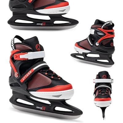ATTABO Patines Ajustables para Niños y Adolescentes Tallas 26-31 EU (Ajuste de 5 Niveles) Patines Cómodos y Calientes para Hockey sobre Hielo Cuchillas de Acero Inoxidable, Negro/Rojo ATTABO Patines Ajustables para Niños y Adolescentes Tallas 26-31 EU (Ajuste de 5 Niveles) Patines Cómodos y Calientes para Hockey sobre Hielo Cuchillas de Acero Inoxidable, Negro/Rojo