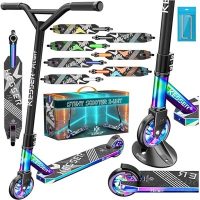 KESSER ® Scooter Funscooter Stuntscooter X-Limit, Conducción de 360° Con Cojinetes de Bolas ABEC 9, Ruedas de PU de 100 mm, Patinete Robusto de Ciudad y Trucos Para Niños y Adultos KESSER ® Scooter Funscooter Stuntscooter X-Limit, Conducción de 360° Con Cojinetes de Bolas ABEC 9, Ruedas de PU de 100 mm, Patinete Robusto de Ciudad y Trucos Para Niños y Adultos