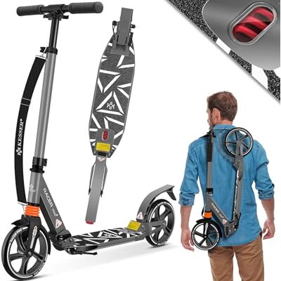KESSER ® City Scooter 205 mm, Ruedas PU Big Wheel Pro-S Kick Scooter Con Doble Suspensión, Patinete Plegable y Regulable en Altura KESSER ® City Scooter 205 mm, Ruedas PU Big Wheel Pro-S Kick Scooter Con Doble Suspensión, Patinete Plegable y Regulable en Altura