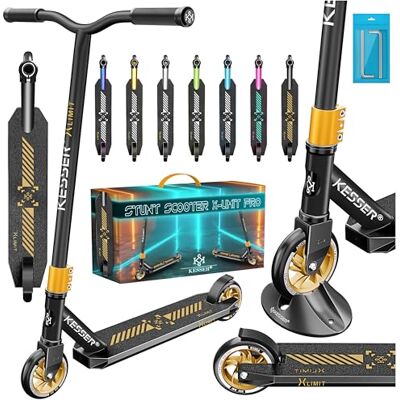 KESSER ® Patinete acrobático X-Limit-Pro, Funscooter con dirección de 360Ḟ, Patinete acrobático con Soporte, rodamientos de Bolas ABEC 9, Ruedas de PU de 110 mm, Patinete Scooter, KESSER ® Patinete acrobático X-Limit-Pro, Funscooter con dirección de 360Ḟ, Patinete acrobático con Soporte, rodamientos de Bolas ABEC 9, Ruedas de PU de 110 mm, Patinete Scooter,