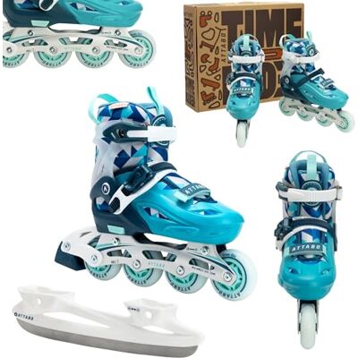 ATTABO Patines de Ruedas para niños Flashled – Ruedas LED Luminosas Ajustables, Certificado EN 13843, rodamientos de precisión ABEC-7, riel de Aluminio, Freno TPR, conversión de Patines en Patines ATTABO Patines de Ruedas para niños Flashled – Ruedas LED Luminosas Ajustables, Certificado EN 13843, rodamientos de precisión ABEC-7, riel de Aluminio, Freno TPR, conversión de Patines en Patines