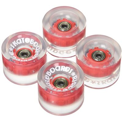 Ridge Skateboard Ruedas de Patinete, Ruedas de Mini Cruiser, Rojo, 70 mm (Set LED-Wheels-Red) Ridge Skateboard Ruedas de Patinete, Ruedas de Mini Cruiser, Rojo, 70 mm (Set LED-Wheels-Red)