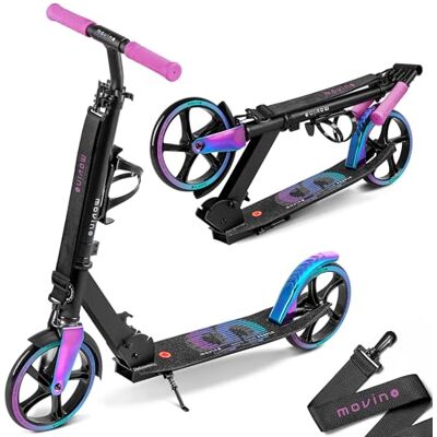 Movino Infinity Scooter para niños y Adultos, Plegable, Ruedas Grandes de 200 mm, portabotellas, Correa de Transporte Movino Infinity Scooter para niños y Adultos, Plegable, Ruedas Grandes de 200 mm, portabotellas, Correa de Transporte