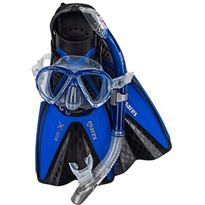 Mares Máscara, tubo de snorkel, aletas Aquazone Set X-One Marea - Set de snorkel Mares Máscara, tubo de snorkel, aletas Aquazone Set X-One Marea - Set de snorkel