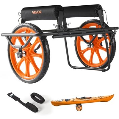 VEVOR Remolque Horizontal para Kayak, Remolque de Kayak 770 x 495 x 425 mm con Neumáticos de Goma Maciza de 38,1 cm y Pata de Cabra Carga 150 kg Carrito para Tabla de Surf de Remo, Kayaks, Canoas VEVOR Remolque Horizontal para Kayak, Remolque de Kayak 770 x 495 x 425 mm con Neumáticos de Goma Maciza de 38,1 cm y Pata de Cabra Carga 150 kg Carrito para Tabla de Surf de Remo, Kayaks, Canoas