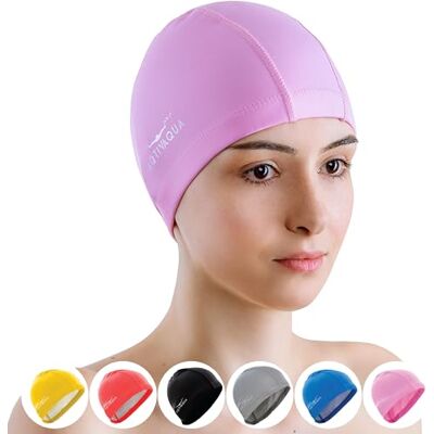AqtivAqua Gorro Piscina, Gorro de Natación para Adultos y Niños — Suave y Elástico de Spandex con Revestimiento Protector — Ideal para Uso en Piscinas AqtivAqua Gorro Piscina, Gorro de Natación para Adultos y Niños — Suave y Elástico de Spandex con Revestimiento Protector — Ideal para Uso en Piscinas