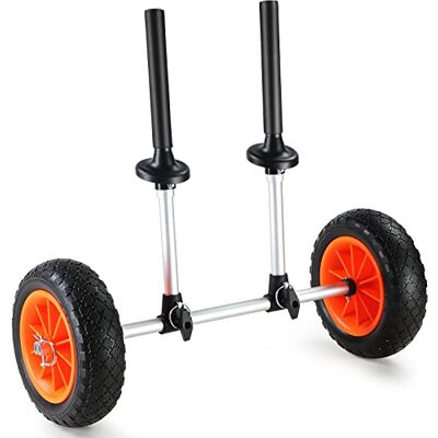 VEVOR Carrito para Kayak de Alta Resistencia Carga de 127 kg Carro de Transporte Plegable para Canoas con Ruedas de 25,4 cm Ancho Ajustable 110-455 mm para Kayaks Canoas Botes Altura Límite de 390 mm VEVOR Carrito para Kayak de Alta Resistencia Carga de 127 kg Carro de Transporte Plegable para Canoas con Ruedas de 25,4 cm Ancho Ajustable 110-455 mm para Kayaks Canoas Botes Altura Límite de 390 mm