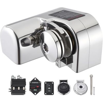 VEVOR Molinete de Ancla Eléctrico de 12 V CC, 600 W, para Cadenas de 6,35 mm y Cuerdas de Nailon de 14 a 16 mm, Carga de Tracción de 260 kg, para Embarcaciones de 7 a 9 m, 233 x 206 x 140 mm VEVOR Molinete de Ancla Eléctrico de 12 V CC, 600 W, para Cadenas de 6,35 mm y Cuerdas de Nailon de 14 a 16 mm, Carga de Tracción de 260 kg, para Embarcaciones de 7 a 9 m, 233 x 206 x 140 mm