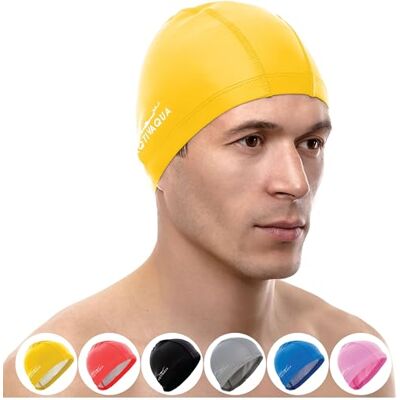 AqtivAqua Gorro Piscina, Gorro de Natación para Adultos y Niños — Suave y Elástico de Spandex con Revestimiento Protector — Ideal para Uso en Piscinas AqtivAqua Gorro Piscina, Gorro de Natación para Adultos y Niños — Suave y Elástico de Spandex con Revestimiento Protector — Ideal para Uso en Piscinas