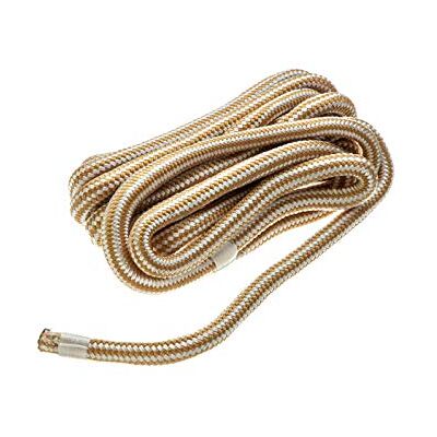 Seachoice Línea de Muelle de Nailon de Doble Trenza con Empalme de Ojo, preencogida, estabilizada al Calor, 0.63 Pulgadas x 20 pies, Oro Blanco Seachoice Línea de Muelle de Nailon de Doble Trenza con Empalme de Ojo, preencogida, estabilizada al Calor, 0.63 Pulgadas x 20 pies, Oro Blanco