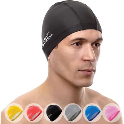 AqtivAqua Gorro Piscina, Gorro de Natación para Adultos y Niños — Suave y Elástico de Spandex con Revestimiento Protector — Ideal para Uso en Piscinas AqtivAqua Gorro Piscina, Gorro de Natación para Adultos y Niños — Suave y Elástico de Spandex con Revestimiento Protector — Ideal para Uso en Piscinas