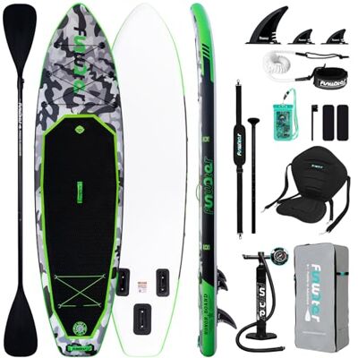 FunWater Sup Tabla de Remo Inflable Ultraligera con Accesorios ISUP, Aletas, Asiento de Kayak, Remo Ajustable, Bomba, Mochila, Correa, Bolsa Impermeable para teléfono FunWater Sup Tabla de Remo Inflable Ultraligera con Accesorios ISUP, Aletas, Asiento de Kayak, Remo Ajustable, Bomba, Mochila, Correa, Bolsa Impermeable para teléfono