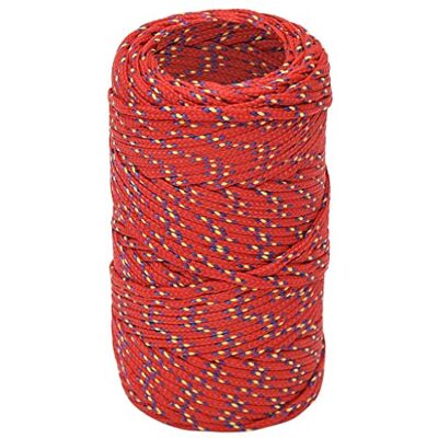 vidaXL Cuerda de Barco Polipropileno Rojo 2 mm 100 m vidaXL Cuerda de Barco Polipropileno Rojo 2 mm 100 m