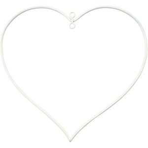 Creativ Anillo de alambre de metal, tamaño 13 x 13 cm, grosor 25 cm, blanco, corazón, 10 unidades Creativ Anillo de alambre de metal, tamaño 13 x 13 cm, grosor 25 cm, blanco, corazón, 10 unidades