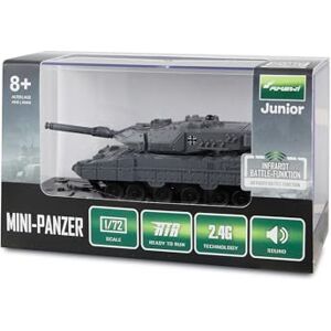 Amewi RC Leopard II Minitanque con función de batería por Infrarrojos (Mando a Distancia, 1:72, niños a Partir de 8 años), Color Gris Amewi RC Leopard II Minitanque con función de batería por Infrarrojos (Mando a Distancia, 1:72, niños a Partir de 8 años), Color Gris