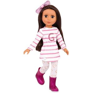 Glitter Girls Sarinia Muñeca de moda posable de 36m Cabello castaño liso y ojos marrones Túnica de rayas y botas de purpurina Leggings con lazo y corazón de Cabello 3 años + Glitter Girls Sarinia Muñeca de moda posable de 36m Cabello castaño liso y ojos marrones Túnica de rayas y botas de purpurina Leggings con lazo y corazón de Cabello 3 años +