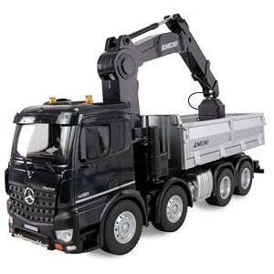 Amewi Mercedes-Benz Arocs Camión grúa con volquete 8x4/4 4WD 1:18 RTR teledirigido RC, Color Negro Amewi Mercedes-Benz Arocs Camión grúa con volquete 8x4/4 4WD 1:18 RTR teledirigido RC, Color Negro