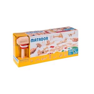 MATADOR Set de Construcción para Niños Desde 5 Años – 222 Piezas Juego de construcción en Madera Atractivo para fomentar Creatividad y motricidad Fina, con Varillas, Bloques, Martillo y Pinza MATADOR Set de Construcción para Niños Desde 5 Años – 222 Piezas Juego de construcción en Madera Atractivo para fomentar Creatividad y motricidad Fina, con Varillas, Bloques, Martillo y Pinza