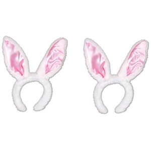 Beistle Orejas de Conejo satinadas, Tela, Color Blanco y Rosa Beistle Orejas de Conejo satinadas, Tela, Color Blanco y Rosa