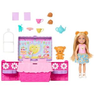 Barbie Family & Friends Club Chelsea Fiesta del té, Conjunto de Juego desplegable con muñeca pequeña Rubia, Cesta de pícnic transformable y más de 10 Accesorios, Barbie Family & Friends Club Chelsea Fiesta del té, Conjunto de Juego desplegable con muñeca pequeña Rubia, Cesta de pícnic transformable y más de 10 Accesorios,