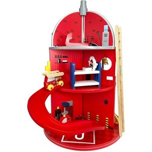 Teamson Kids Estación de Bomberos de Madera con 24 Figuras de Juguete, Multicolor Teamson Kids Estación de Bomberos de Madera con 24 Figuras de Juguete, Multicolor
