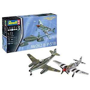 Revell Sistema Easy Click Maqueta P-51D Mustang y Me262 A-1a I Escala 1:72 I Aviones de combate legendarios de la 2 Guerra Mundial I Con armamento I No es necesario pegar I Para principiantes a partir Revell Sistema Easy Click Maqueta P-51D Mustang y Me262 A-1a I Escala 1:72 I Aviones de combate legendarios de la 2 Guerra Mundial I Con armamento I No es necesario pegar I Para principiantes a partir