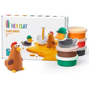 Hey Clay Animales de Granja - Arcilla de Modelar Colorida para Niños - 6 botes de Secado al Aire Hey Clay Animales de Granja - Arcilla de Modelar Colorida para Niños - 6 botes de Secado al Aire