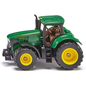 Siku , Tractor John Deere 6251R, Metal/Plástico, Verde, Incl. enganche para remolque, Ruedas con neumáticos de goma