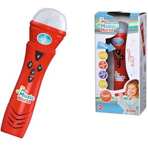 Simba My Music World Micrófono para Karaoke, con Efectos de distorsión de Voz, 6 Canciones de demostración, 3 Luces y Sonido, 22 cm, Adecuado para niños a Partir de 4 años (Juguete) Simba My Music World Micrófono para Karaoke, con Efectos de distorsión de Voz, 6 Canciones de demostración, 3 Luces y Sonido, 22 cm, Adecuado para niños a Partir de 4 años (Juguete)