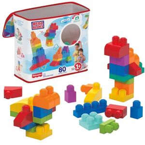 Mega Bloks Bolsa clásica con 80 bloques de construcción, juguete para bebé +1 año Mattel ) Mega Bloks Bolsa clásica con 80 bloques de construcción, juguete para bebé +1 año Mattel )