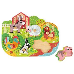 Janod - Happy Farm Puzzle 6 Piezas (Madera) (Juratoys ) Janod - Happy Farm Puzzle 6 Piezas (Madera) (Juratoys )