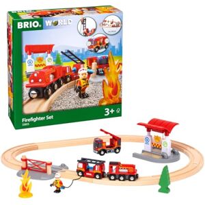 Brio World Set de Ferrocarril de Bomberos, Ferrocarriles, Set de Construcción de Madera, Tren Juguete, Juguetes Niños 3 Años o más, Juegos Educativos 3 Años Brio World Set de Ferrocarril de Bomberos, Ferrocarriles, Set de Construcción de Madera, Tren Juguete, Juguetes Niños 3 Años o más, Juegos Educativos 3 Años