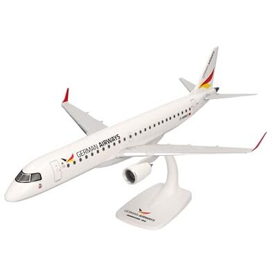 Herpa Miniatura del avión German Airways Embraer E190 Snap-Fit, Escala 1/100, Modelo prefabricado, maqueta de colleción, modelismo, Avion con Soporte, Figura plástico Herpa Miniatura del avión German Airways Embraer E190 Snap-Fit, Escala 1/100, Modelo prefabricado, maqueta de colleción, modelismo, Avion con Soporte, Figura plástico