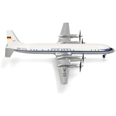 Herpa Miniatura del avión Deutsche Lufthansa Ilyushin IL-18 DM-STA, Escala 1:200, Modelo prefabricado, maqueta de colección, modelismo, avión con Soporte, Figura de Metal Herpa Miniatura del avión Deutsche Lufthansa Ilyushin IL-18 DM-STA, Escala 1:200, Modelo prefabricado, maqueta de colección, modelismo, avión con Soporte, Figura de Metal