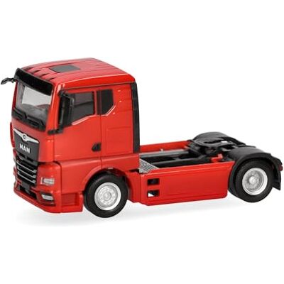 Herpa Miniatura del camión Man TGX GN Cabeza tractora 2 Ejes, Rojo, Escala 1/87, maqueta de colección, modelismo, Modelo alemán, Figura plástico Herpa Miniatura del camión Man TGX GN Cabeza tractora 2 Ejes, Rojo, Escala 1/87, maqueta de colección, modelismo, Modelo alemán, Figura plástico