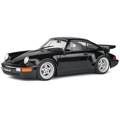 Solido - Porsche 911 (964) Turbo 3.6 Black 1993 ningún Coche Miniatura de colección, 1803404, 1/18º Solido - Porsche 911 (964) Turbo 3.6 Black 1993 ningún Coche Miniatura de colección, 1803404, 1/18º