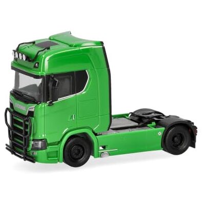 Herpa Miniatura del camión Scania CS 20 tractora de Techo Alto con Barra de Faros y Defensa, 2 Ejes, Verde, Escala 1:87, maqueta de colleción, modelismo, Modelo aleman, Figura plástico Herpa Miniatura del camión Scania CS 20 tractora de Techo Alto con Barra de Faros y Defensa, 2 Ejes, Verde, Escala 1:87, maqueta de colleción, modelismo, Modelo aleman, Figura plástico